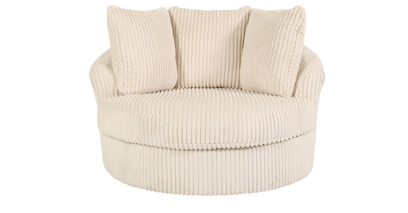 Lindyn Ivory Oversized Swivel Accent Chair image number 0