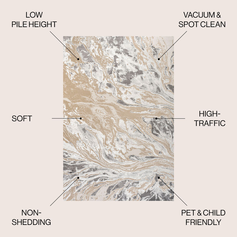 Swirl Marbled Abstract Area Rug