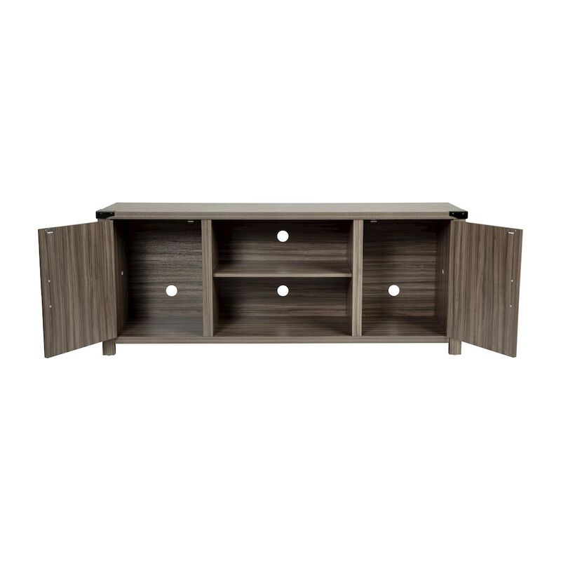 Flash Furniture Farmhouse Barn Door TV Stand-Gray Wash Oak for TV's up to 65 ines-59" image number 3