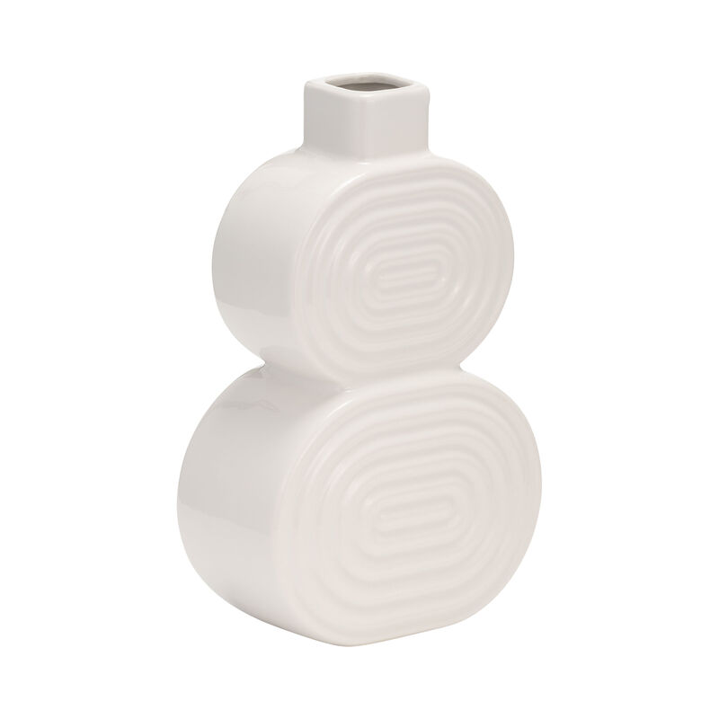 Cer, 10" Stacked Circles Vase image number 2