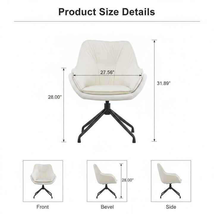GOODSILO Ergonomic High Back Faux Leather Office Chair with Adjustable Height, 360&deg; Swivel and Soft Padding for All-Day Comfort