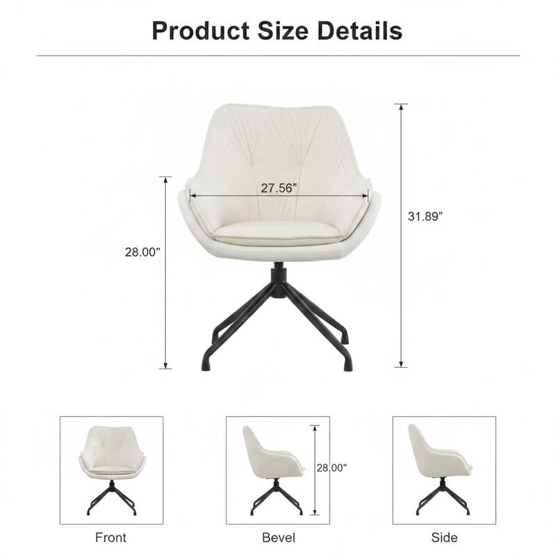 GOODSILO Ergonomic High Back Faux Leather Office Chair with Adjustable Height, 360&deg; Swivel and Soft Padding for All-Day Comfort image number 1