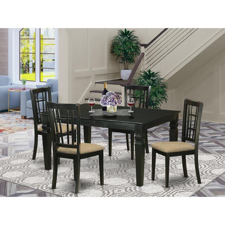 5 Pc Dinette Table set - Kitchen dinette Table and 4 Dining Chairs