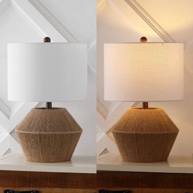 Alma Coastal Rustic Iron/Rope LED Table Lamp