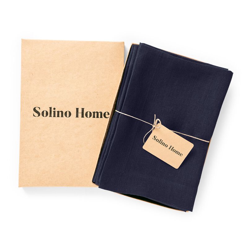 Solino Home Sonoma 100% Linen Dinner Napkins &ndash; Set of 6, 20 x 20 in, Machine Washable, Holiday and Everyday Dining