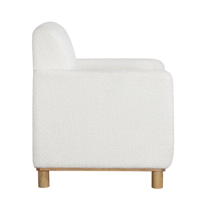 Comfort Pointe Maizie White Boucle Fabric Arm Chair