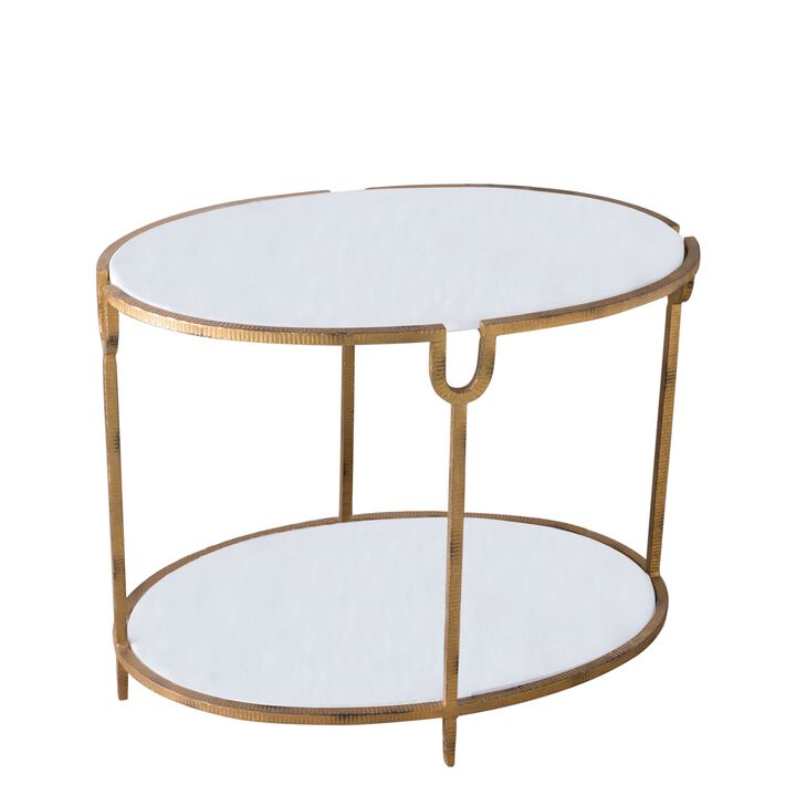 Iron and Stone Side Table