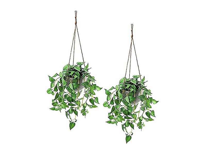 Hanging Plant Artificial Plants Pots 2 Pack Faux Anthurium Leaf Basket Wall Room image number 0