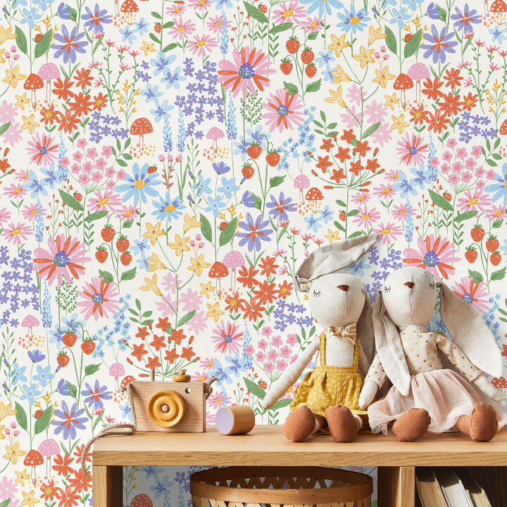 Zena Multicolor Berries & Blooms Wallpaper