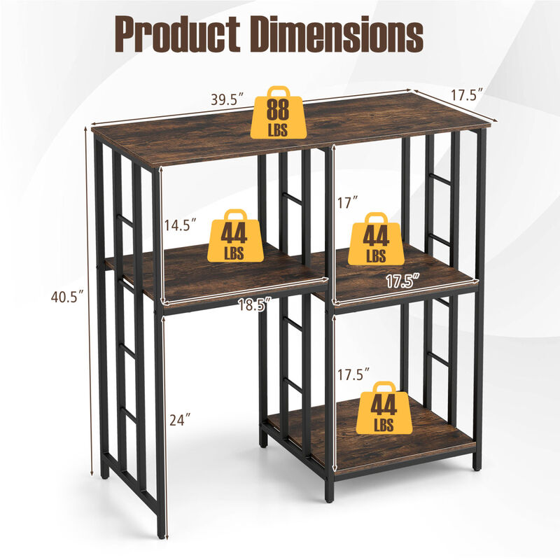 4-Tier Kitchen Storage Bakers Rack Heavy-Duty Metal Shelf Organizer Unit image number 2