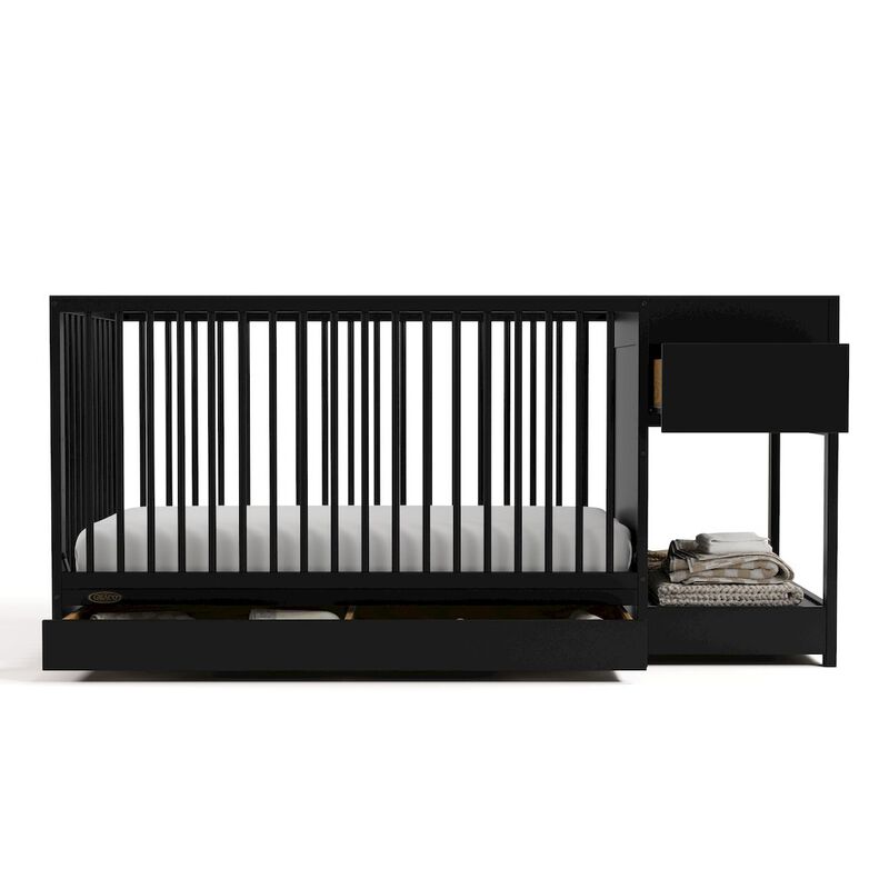 Teddi Convertible Crib & Changer-Black image number 1