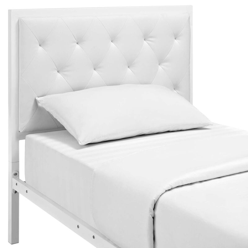 Modway - Mia Twin Vinyl Bed White White image number 3