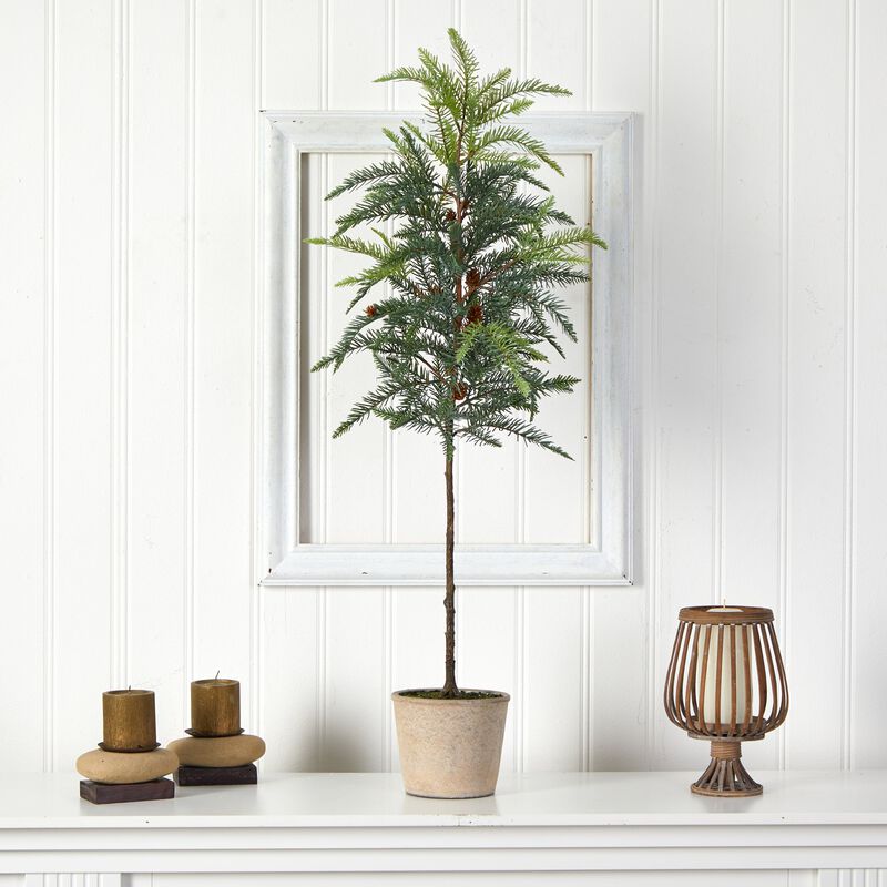 Hivvago 3.5 Feet Winniepeg Artificial Pine Tree in Decorative Planter