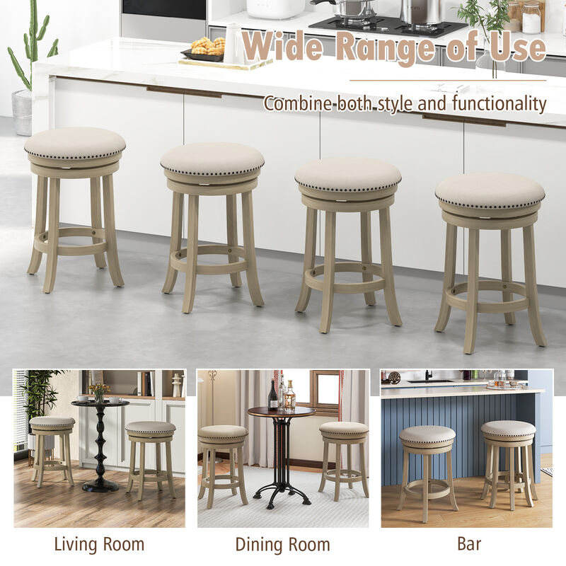 Set of 2 Swivel Bar Stools with Adjustable Height for Modern Kitchen & Home Bar Seating image number 6