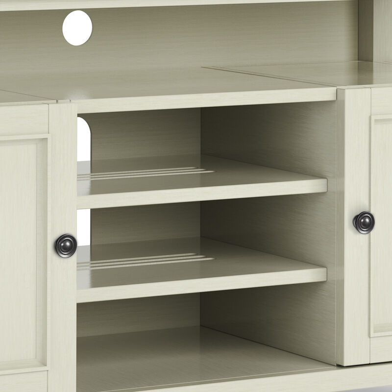 Amherst 54 inch Wide Solid Wood Transitional TV Stand in Antique White