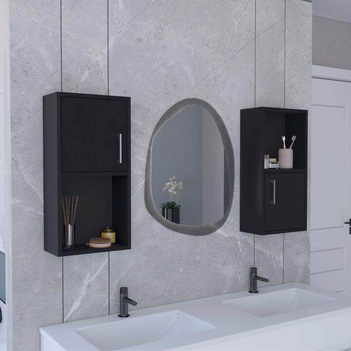 Oba 2-Pc Wall-Mounted Bathroom Medicine Cabinet with Open and Closed Storage
