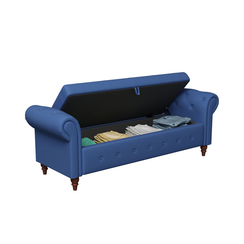 Streamdale Bed Bench Navy Blue Fabric image number 3