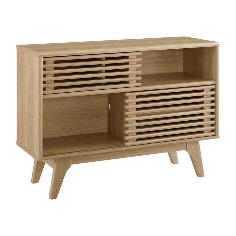 Brown wood TV stand with sleek design and sturdy construction image number 0