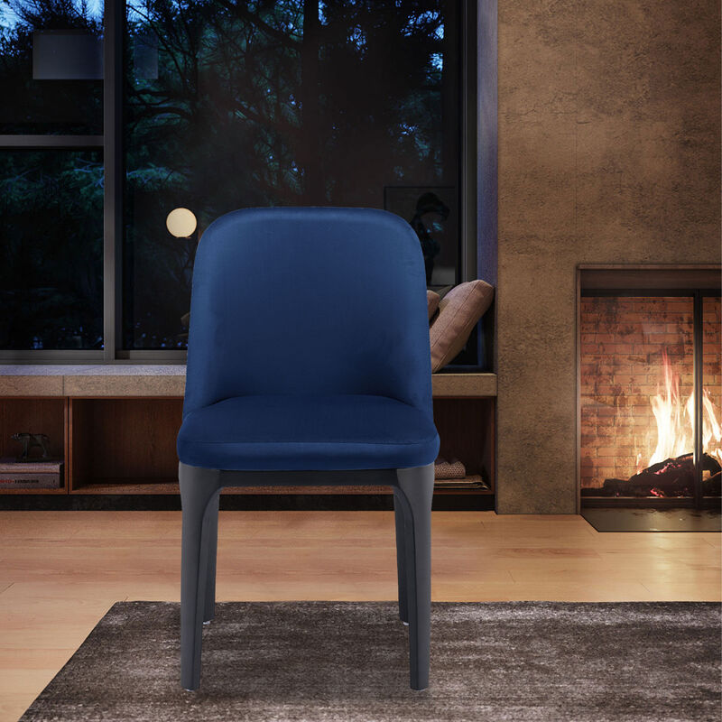 Velvet and Metal Dining Side Chair