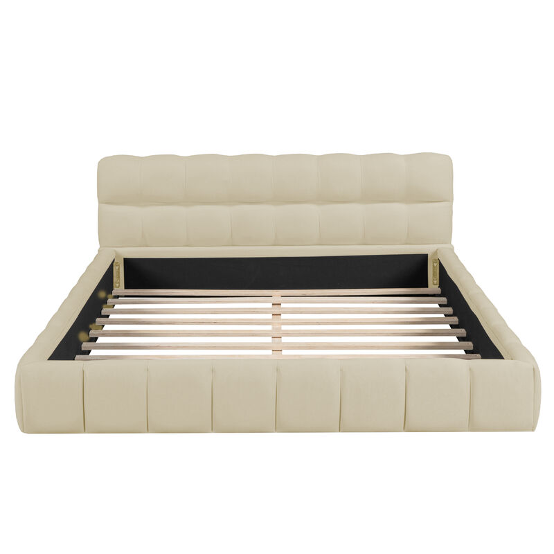Merax Modern Upholstered Platform Bed Frame