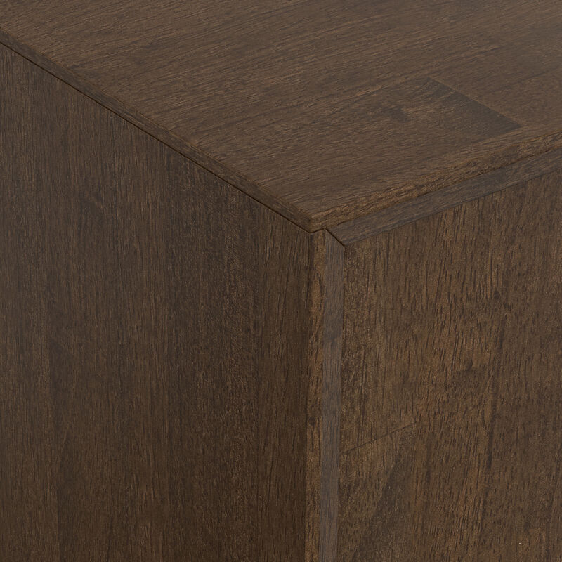 Banting SOLID HARDWOOD 32 inch Wide Modern Industrial Low Storage Cabinet in Walnut Brown image number 7