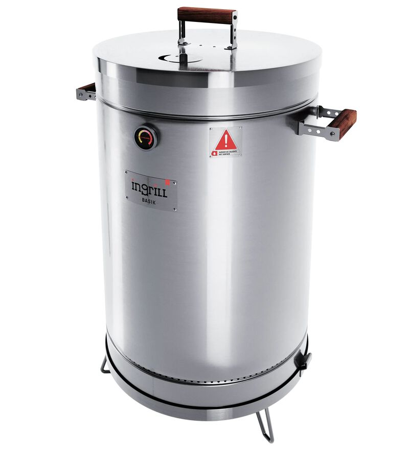 3-in-1 Stainless Steel Smoker Barrel Grill &ndash; Portable Charcoal BBQ with Thermometer, 25 lbs Outdoor Cooking Smoker for Camping, Backyard & Home BBQ INGRILL image number 4