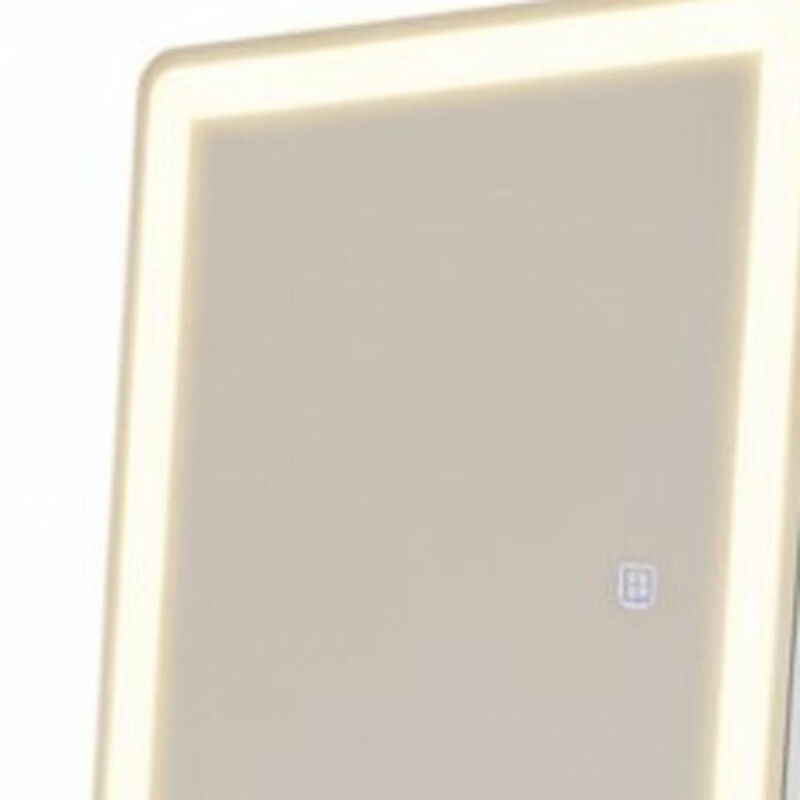 HomeRoots 60" Clear Lighted Freestanding and Wall Mount Frameless Full Length Mirror image number 2