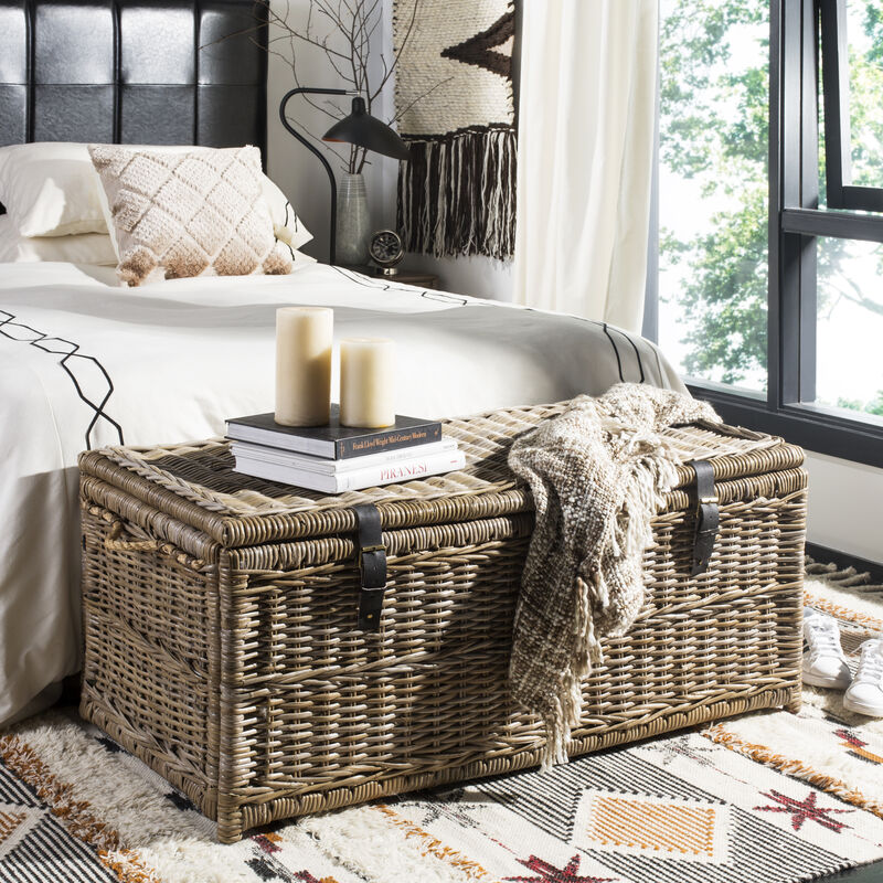 Caden 46" Wicker Storage Trunk image number 1
