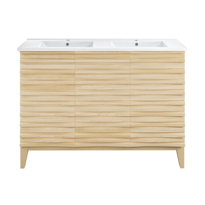 Cascade 48 in. Bathroom Vanity with 3-Hole Ceramic Sink Top