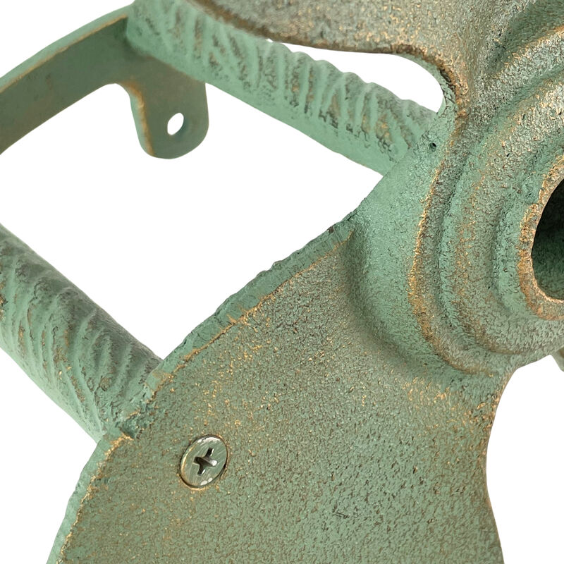 Nautical Propeller Hose Holder &ndash; Verdigris/Bronze, Cast Iron, Holds 75 Ft image number 2