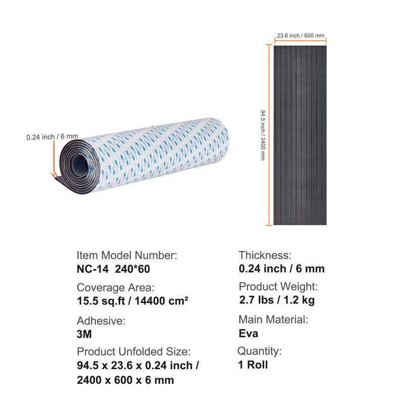 EVA Foam Boat Decking 94.5" x 23.6" Self-Adhesive Marine Flooring image number 6