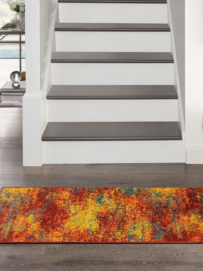 Nourison Essentials NRE06 Flame 2'2" x 7'6" Rug image number 7