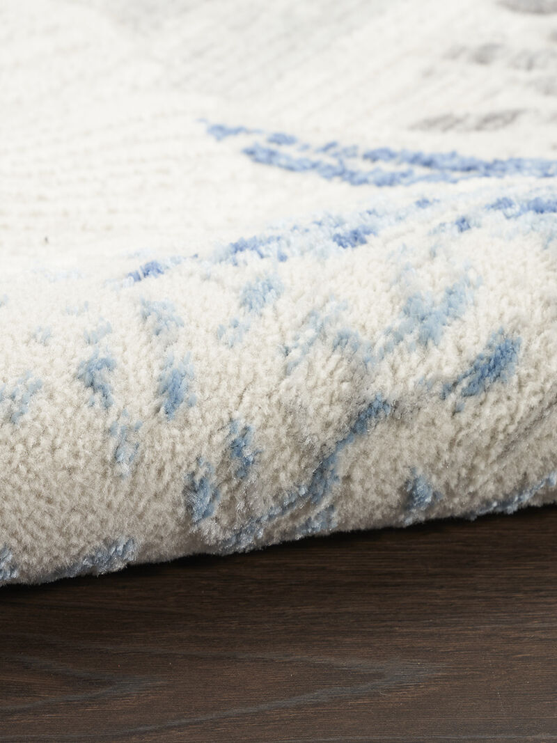 Seaside SDS04 Ivory/Gray/Blue 7'10" x Square Rug