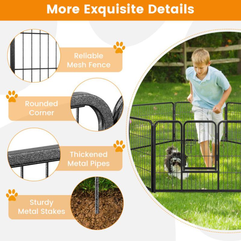 Hivvago 8 Panel Pet Fence Indoor Outdoor