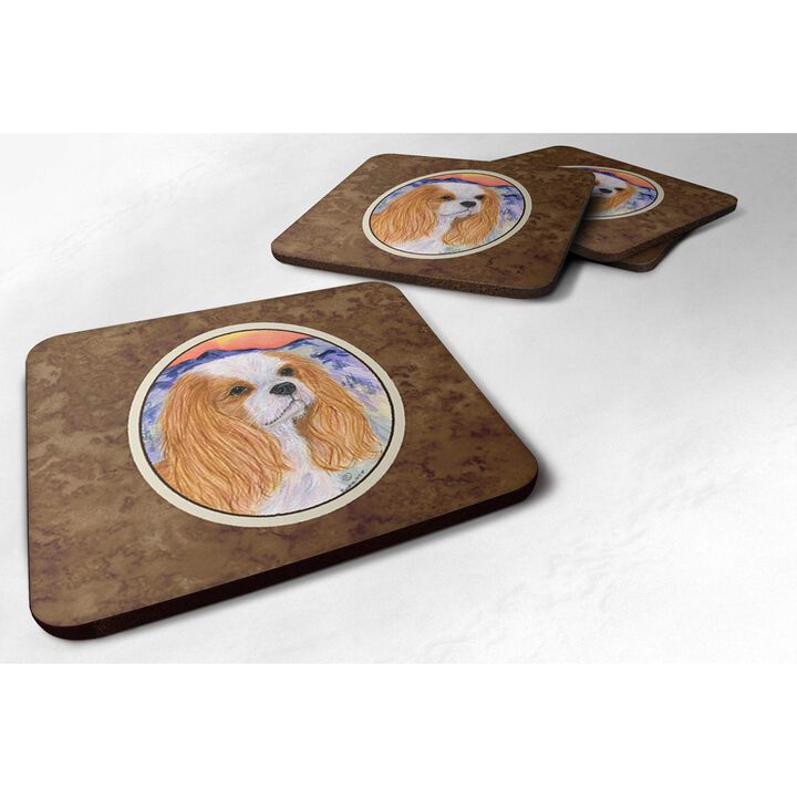 Caroline's Treasures SS8164FC Cavalier Spaniel Foam Coasters (Set of 4), 3.5 H x 3.5 W, Multicolor