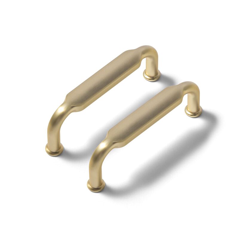 Goo-Ki 6 Pack 3 in (76mm) Hole Center Cabinet Pulls Light Brushed Brass Zinc Alloy Kitchen Drawer Pulls Drawer Handles 3.45 Inch