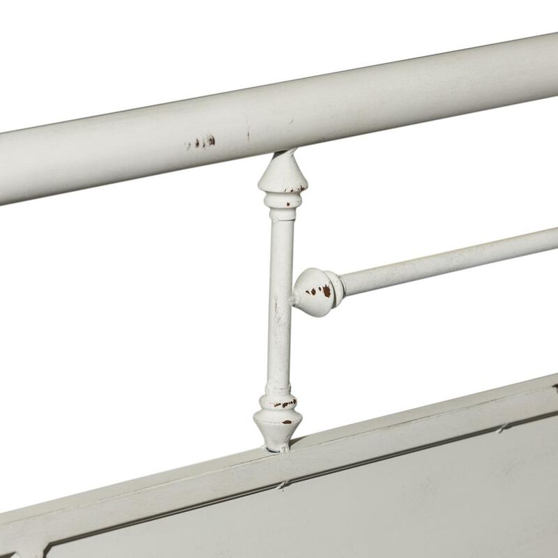 Liberty Furniture Vintage Series Queen Metal Bed - Antique White in Distressed Metal image number 5