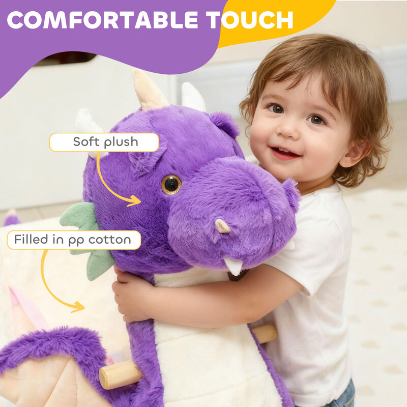 BreeBe Toddler Dragon Rocking Ride-On with Safety Belt image number 4