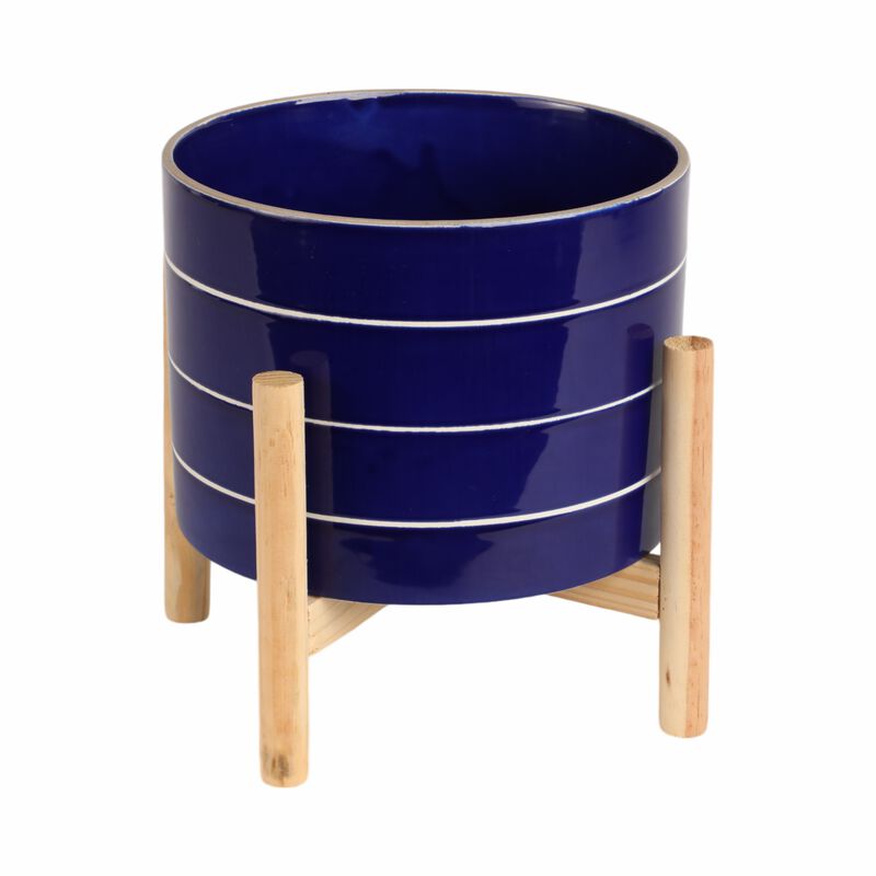 8" Striped Planter image number 2