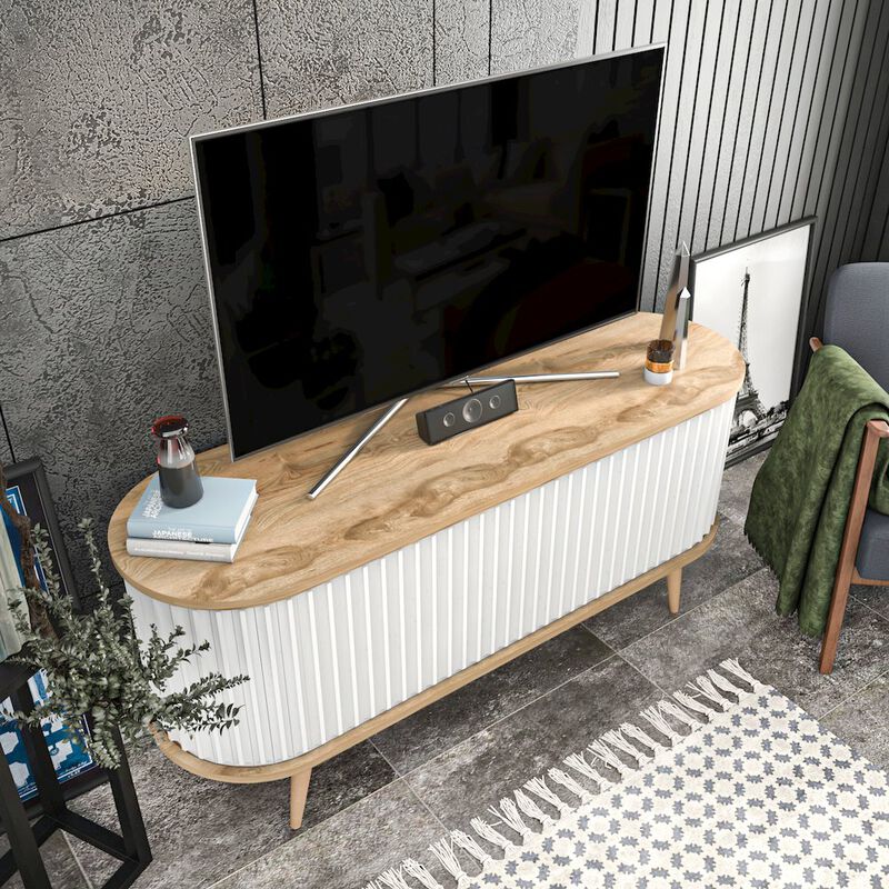 Decorotika Store 55 Tv Stand - Oud Oak & White