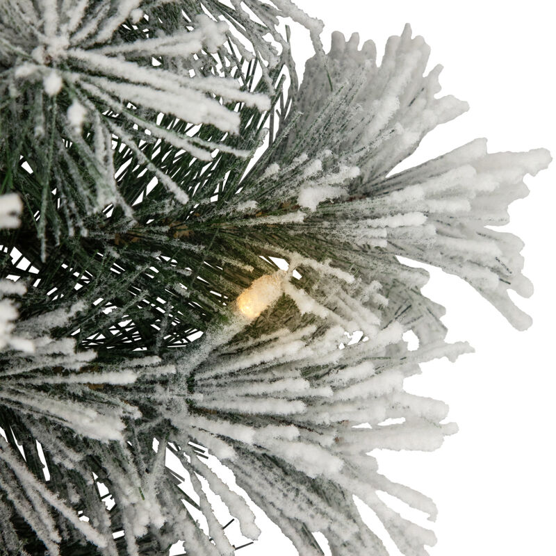 9' x 12&rsquo; Pre-Lit Snowy Bristle Pine Artificial Christmas Garland  Clear Lights image number 4