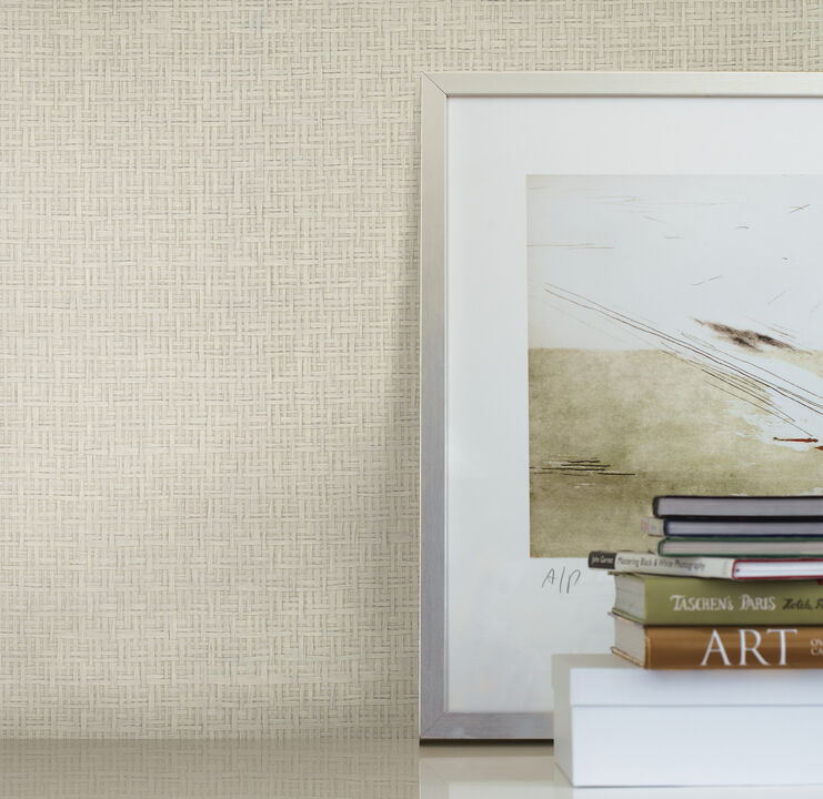 Tatami Weave Light Grey Wallpaper