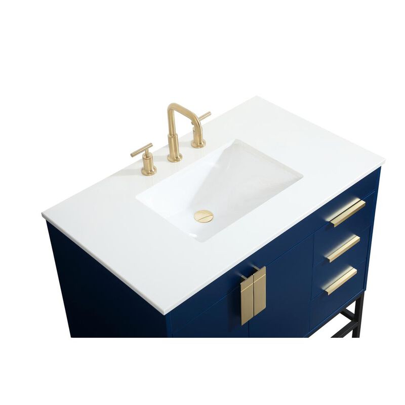 Elegant Kitchen and Bath 36 inch Single bathroom vanity in blue