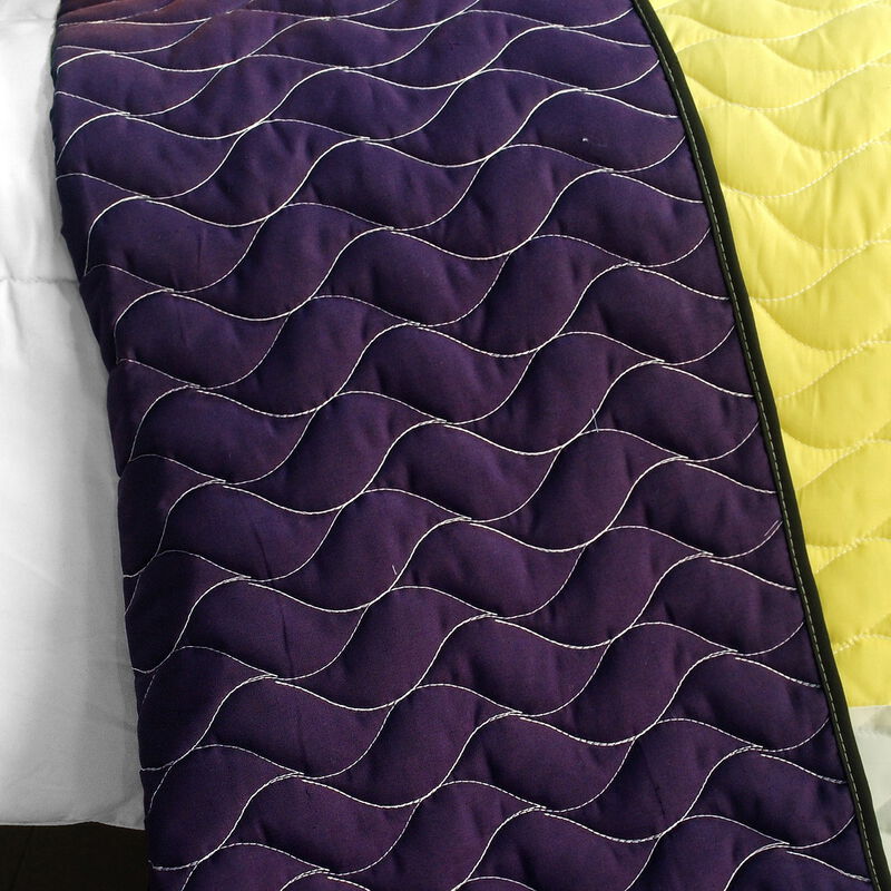 Football Field Queen Size 3PC Quilted Patchwork Bed Cover Bedding Set image number 3