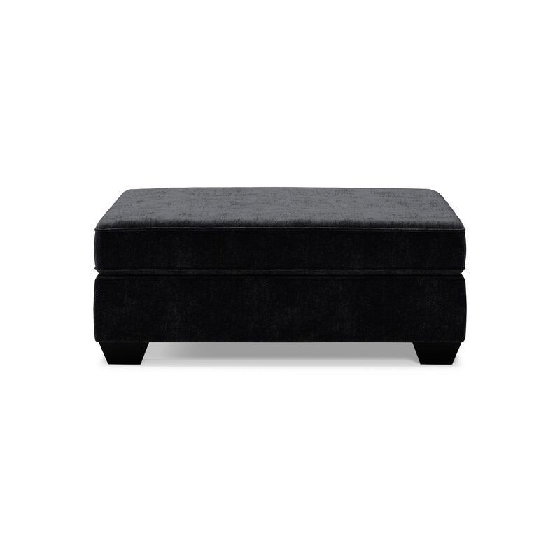 Lavie Square Oversized Accent Ottoman, Charcoal Gray Polyester 51 Inch
