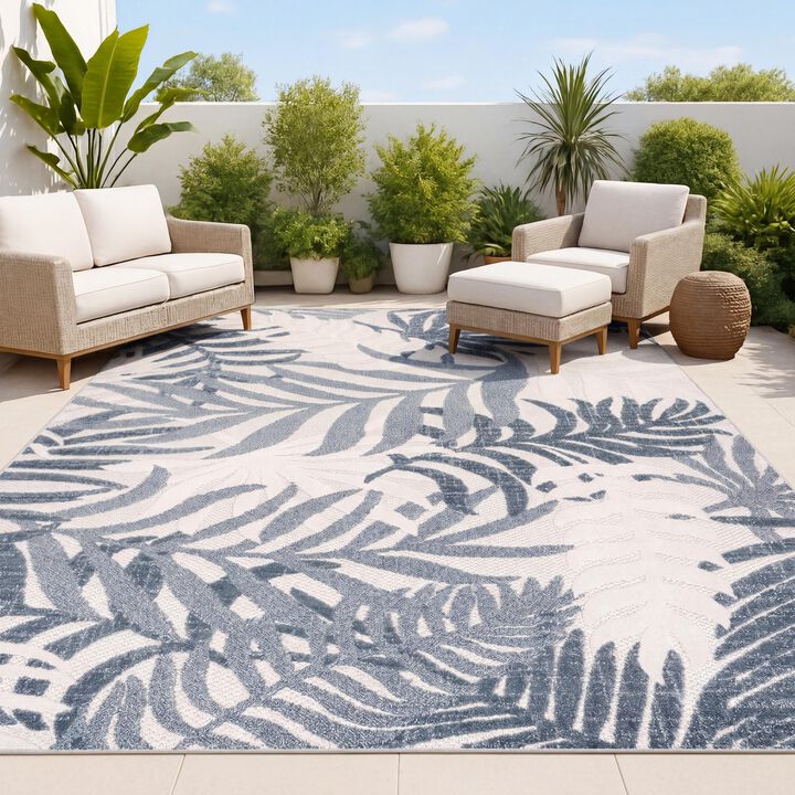 Tropics Palm Leaves Indoor/Outdoor Area Rug
