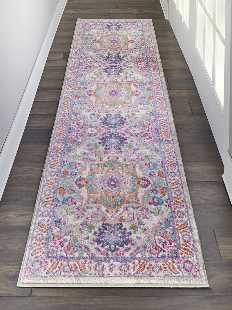 Passion PSN20 Light Gray/Pink 2'2" x 10' Rug image number 6