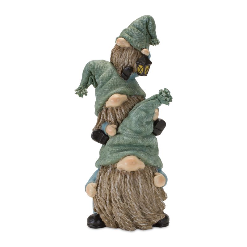 Set of 2 Triple Gnome Stack Statues &ndash; Whimsical Resin Decor for Yard, Patio, and Garden Spaces