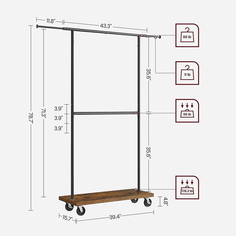 BreeBe Clothing Rack with Wheels