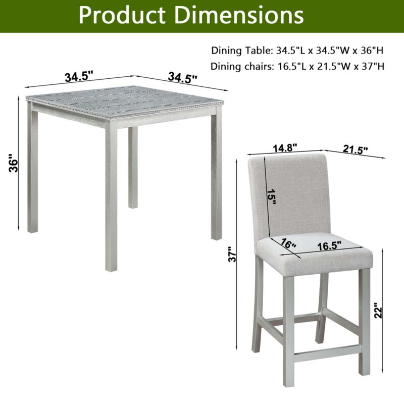 Zograk 5‑Piece Counter Height Dining Table Set image number 9
